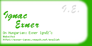 ignac exner business card